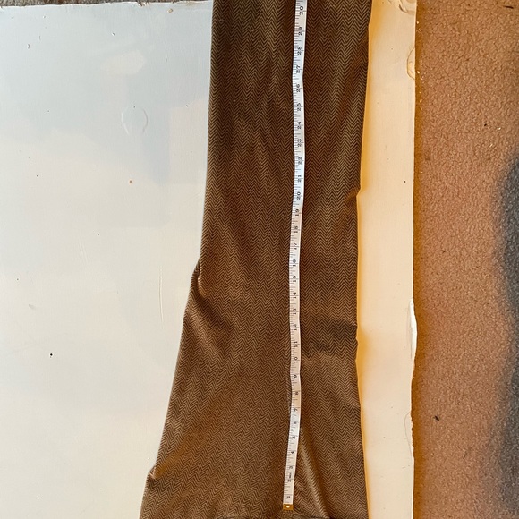 Ralph Lauren Plus Size 14 Brown two  pocket plush pants. Chevronish pattern - Picture 10 of 15